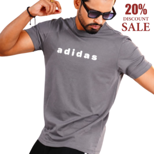 Charcoal Grey Adidas Printed T-Shirt